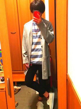 「TAKA-Q（タカキュー）のアイテム（Tシャツ/カットソー）」を使った、るーさん（メンズ・175cm）の春コーディネート