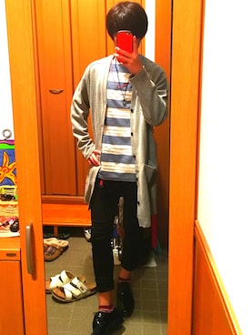 「TAKA-Q（タカキュー）のアイテム（Tシャツ/カットソー）」を使った、るーさん（メンズ・175cm）の春コーディネート