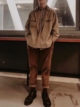 「PULL&BEAR（プルアンドベア）のアイテム（シャツ/ブラウス）」を使った、ronaldさん（メンズ・177cm）の春コーディネート