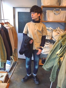 「MASTER&Co（マスターアンドコー）のアイテム（シャツ/ブラウス）」を使った、ゆーきさん（メンズ・170cm）の春コーディネート