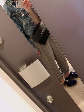 「UNIQLO（ユニクロ）のワッフルクルーネックT（5分袖）（Tシャツ/カットソー）」を使った、Ｍさん（レディース・157cm）の春コーディネート