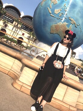 「MOUSSY（マウジー）のアイテム（トップス、ホワイト系）」を使った、u-naさん（レディース・160cm）の秋コーディネート