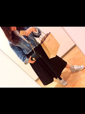 「CONVERSE（コンバース）のconverse コンバース ALL STAR G-SILVER HI オールスター Gシルバー ハイ 32961887 *SILVER（スニーカー、シルバー系）」を使った、u-naさん（レディース・160cm）の春コーディネート