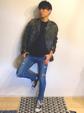 「CASPER JOHN SELECT（キャスパージョンセレクト）のアイテム（ミリタリージャケット）」を使った、TOMOKIさん（メンズ・170cm）の春コーディネート