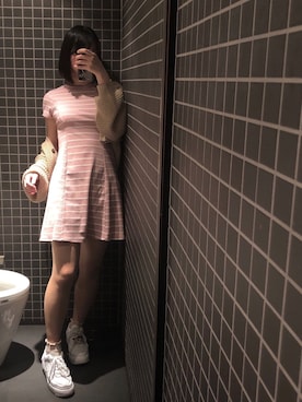「袖ボリューム」｜「アイテム（レッグウェア）」を使った、ほさん（レディース・167cm）の春コーディネート