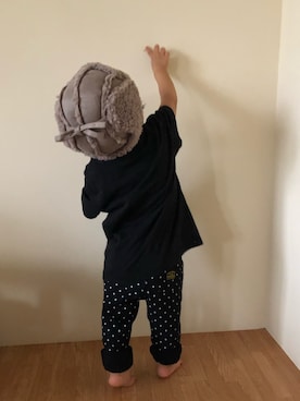 「にゃー」｜「アイテム（キャップ）」を使った、▷ fuu ◁さん（キッズ・80cm）の秋コーディネート