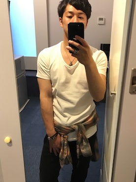 「JOHN LAWRENCE SULLIVAN accessory（ジョンローレンスサリバンアクセサリー）のアイテム（パンツ）」を使った、ひーろーさん（メンズ・160cm）の春コーディネート