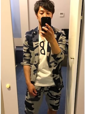 「AKM（エイケイエム）のアイテム（ジャケット/アウター）」を使った、ひーろーさん（メンズ・165cm）の夏コーディネート