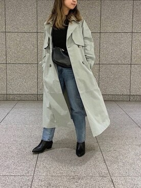 「ピスタチオ」｜「アイテム（トレンチコート）」を使った、NaNaMiさん（レディース・157cm）の春コーディネート