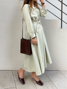 「春ワンピ」｜「アイテム（その他シューズ）」を使った、NaNaMiさん（レディース・157cm）の春コーディネート