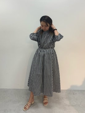 「ギンガムチェックワンピース」｜NaNaMiさん（レディース・157cm）の春コーディネート