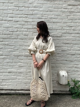 「マクラメ」｜「アイテム（その他）」を使った、NaNaMiさん（レディース・157cm）の夏コーディネート