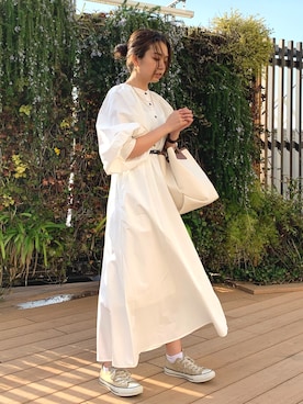 「natural couture（ナチュラルクチュール）のアイテム（トートバッグ）」を使った、NaNaMiさん（レディース・157cm）の春コーディネート