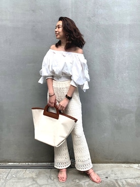 「natural couture（ナチュラルクチュール）のアイテム（トートバッグ）」を使った、NaNaMiさん（レディース・157cm）の春コーディネート