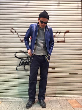 「schott（ショット）のアイテム（財布/小物）」を使った、matsuuraさん（メンズ・189cm）の春コーディネート