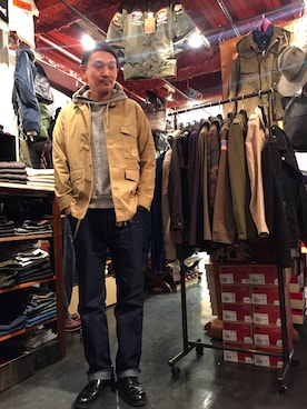 「schott（ショット）のアイテム（財布/小物）」を使った、matsuuraさん（メンズ・189cm）の春コーディネート