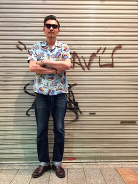 「schott（ショット）のSchott/ショット/LENOX/サングラス　日本製（サングラス）」を使った、matsuuraさん（メンズ・189cm）の春コーディネート