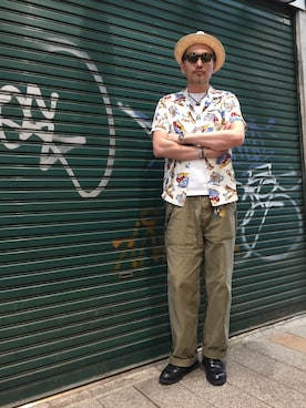 「schott（ショット）のSchott/ショット/LENOX/サングラス　日本製（サングラス）」を使った、matsuuraさん（メンズ・189cm）の春コーディネート