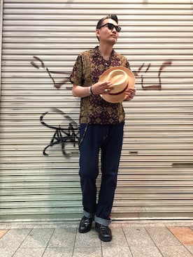 「schott（ショット）のSchott/ショット/LENOX/サングラス　日本製（サングラス）」を使った、matsuuraさん（メンズ・189cm）の春コーディネート