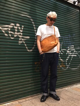 「schott（ショット）のSchott/ショット/LENOX/サングラス　日本製（サングラス）」を使った、matsuuraさん（メンズ・189cm）の春コーディネート