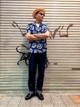 「schott（ショット）のSchott/ショット/LENOX/サングラス　日本製（サングラス）」を使った、matsuuraさん（メンズ・189cm）の春コーディネート