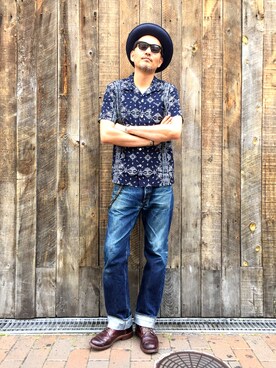 「schott（ショット）のSchott/ショット/LENOX/サングラス　日本製（サングラス）」を使った、matsuuraさん（メンズ・189cm）の春コーディネート