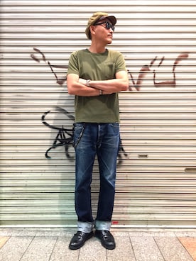 「schott（ショット）のSchott/ショット/LENOX/サングラス　日本製（サングラス）」を使った、matsuuraさん（メンズ・189cm）の夏コーディネート