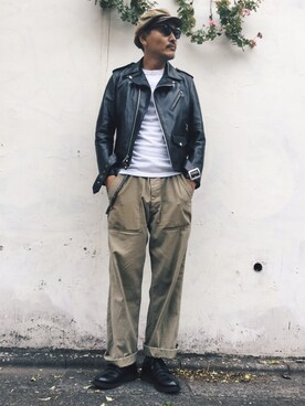 「schott（ショット）のSchott/ショット/LENOX/サングラス　日本製（サングラス）」を使った、matsuuraさん（メンズ・189cm）の夏コーディネート