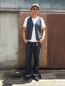 「schott（ショット）のアイテム（財布/小物）」を使った、matsuuraさん（メンズ・189cm）の夏コーディネート