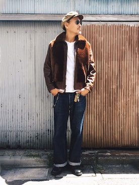 「schott（ショット）のアイテム（財布/小物）」を使った、matsuuraさん（メンズ・189cm）の夏コーディネート