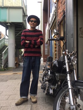 「schott（ショット）のSchott/ショット/LENOX/サングラス　日本製（サングラス）」を使った、matsuuraさん（メンズ・189cm）の夏コーディネート