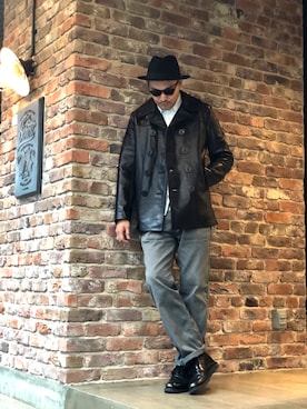 matsuuraさんの「Schott/ショット/FEDORA HAT/ フェドラ フェルトハット」を使ったコーディネート