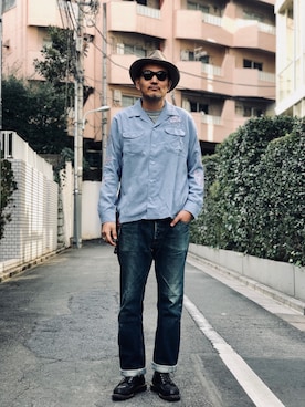 「schott（ショット）のSchott/ショット/LENOX/サングラス　日本製（サングラス）」を使った、matsuuraさん（メンズ・189cm）の冬コーディネート
