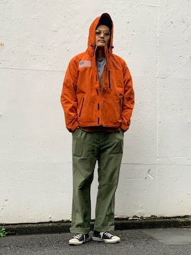 「schott（ショット）のSchott/ショット/ARMY FATIGUE PANTS/アーミー ファティーグ パンツ（その他パンツ）」を使った、matsuuraさん（メンズ・189cm）の秋コーディネート