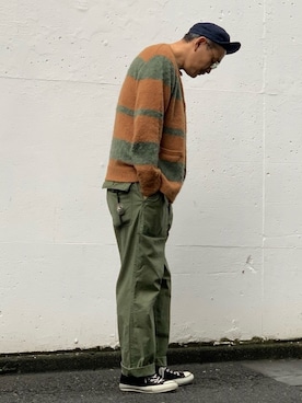 「schott（ショット）のSchott/ショット/ARMY FATIGUE PANTS/アーミー ファティーグ パンツ（その他パンツ）」を使った、matsuuraさん（メンズ・189cm）の秋コーディネート