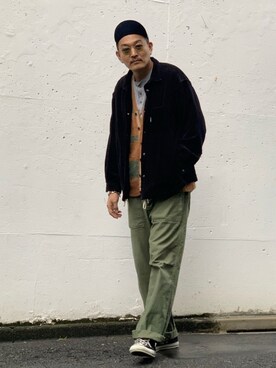 「schott（ショット）のSchott/ショット/ARMY FATIGUE PANTS/アーミー ファティーグ パンツ（その他パンツ）」を使った、matsuuraさん（メンズ・189cm）の秋コーディネート