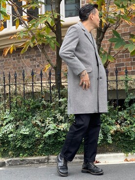 チェスターコートを使った 千鳥格子 のメンズ人気ファッションコーディネート ユーザー ショップスタッフ Wear