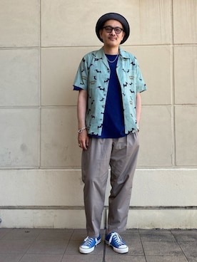 「THE FACTORY MADE（ザ ファクトリー メイド）のアイテム（帽子）」を使った、matsuuraさん（メンズ・189cm）の春コーディネート