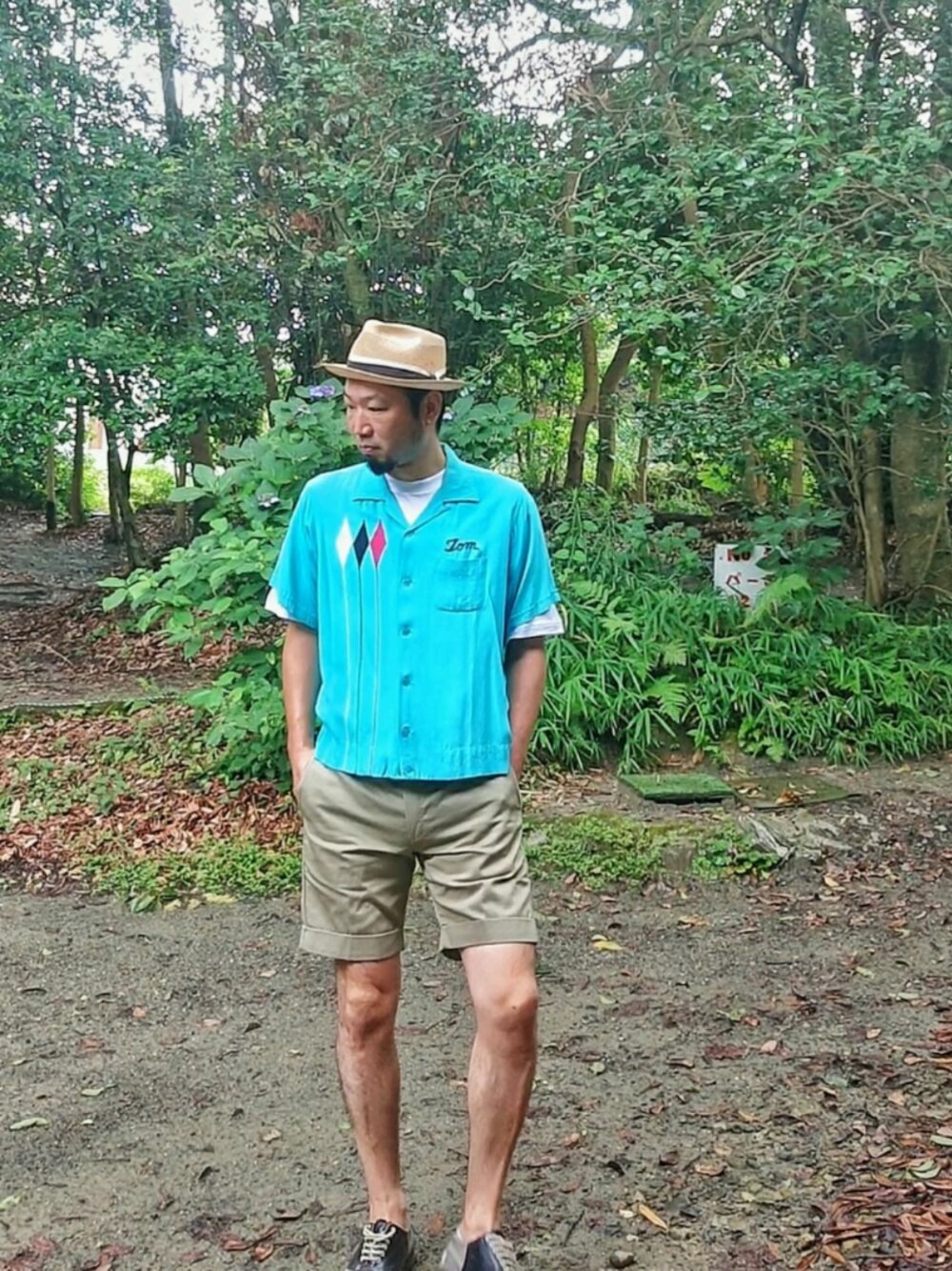 ブルー系のその他を着用したメンズの夏コーディネートの1枚目の写真