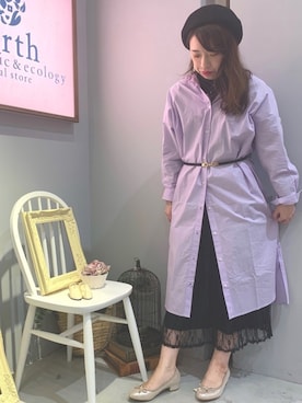 「earth music&ecology（アースミュージックアンドエコロジー）のアイテム（ワンピース/ドレス）」を使った、yuuuboooさん（レディース・158cm）の春コーディネート