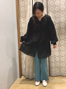 「ミント×ブラック」｜yuuuboooさん（レディース・158cm）の秋コーディネート
