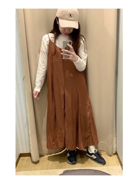 「サテンキャミワンピ」｜yuuuboooさん（レディース・158cm）の秋コーディネート
