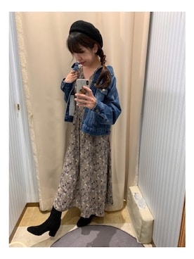 「earth music&ecology（アースミュージックアンドエコロジー）のORiental TRaffic ストレッチブーツ ＊（ブーツ）」を使った、yuuuboooさん（レディース・158cm）の秋コーディネート