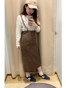 「KANGOL（カンゴール）の■KANGOL Sheep Fur Baseball Cap ＊（キャップ）」を使った、yuuuboooさん（レディース・158cm）の秋コーディネート