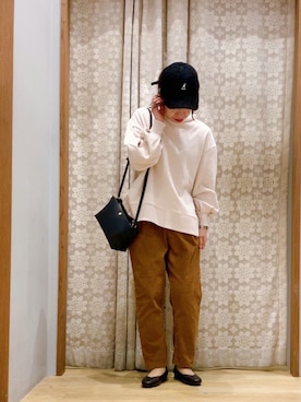「KANGOL（カンゴール）の■KANGOL Sheep Fur Baseball Cap ＊（キャップ）」を使った、yuuuboooさん（レディース・158cm）の秋コーディネート