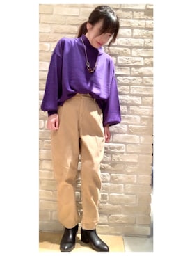 「earth music&ecology（アースミュージックアンドエコロジー）のアイテム（ネックレス）」を使った、yuuuboooさん（レディース・158cm）の秋コーディネート