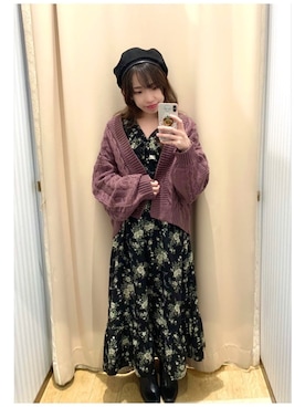 「オリエンタルトラフィック」｜「アイテム（ハンチング/ベレー帽）」を使った、yuuuboooさん（レディース・158cm）の秋コーディネート