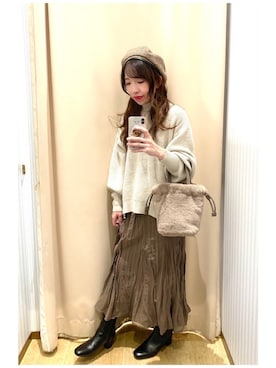 「オリエンタルトラフィック」｜「アイテム（ハンチング/ベレー帽）」を使った、yuuuboooさん（レディース・158cm）の秋コーディネート