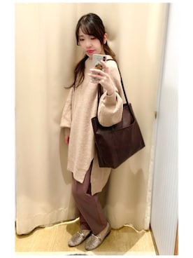 「earth music&ecology（アースミュージックアンドエコロジー）のORiental TRaffic ビットローファー ＊（パンプス）」を使った、yuuuboooさん（レディース・158cm）の秋コーディネート