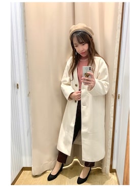 「earth music&ecology（アースミュージックアンドエコロジー）のリバーシブベレー帽 ＊（ハンチング/ベレー帽）」を使った、yuuuboooさん（レディース・158cm）の秋コーディネート